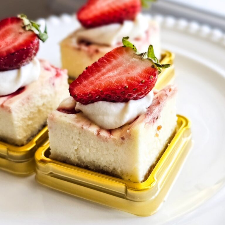 Petite Strawberry Cheesecake Squares