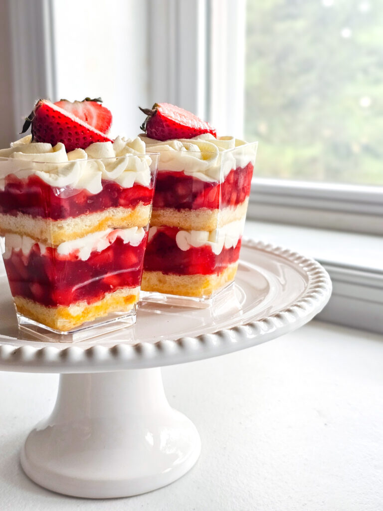 Strawberry shortcake dessert parfaits